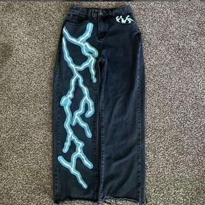 Shein: Lightning design denim Jeans